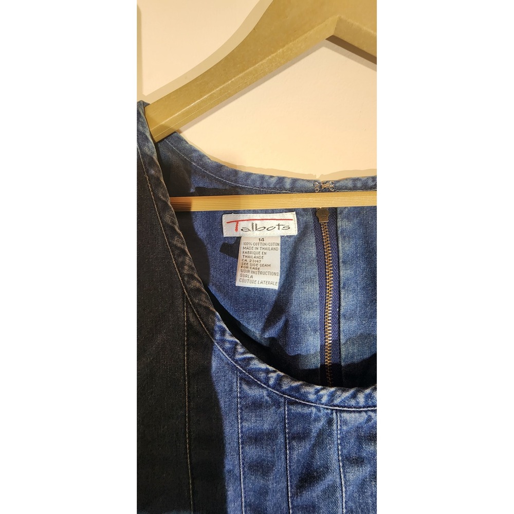 Talbots Vintage Denim Maxi Dress and Cropped Denim Jacket Set Blue Wash - Picture 7 of 14
